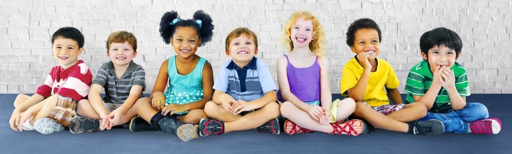 Row of children