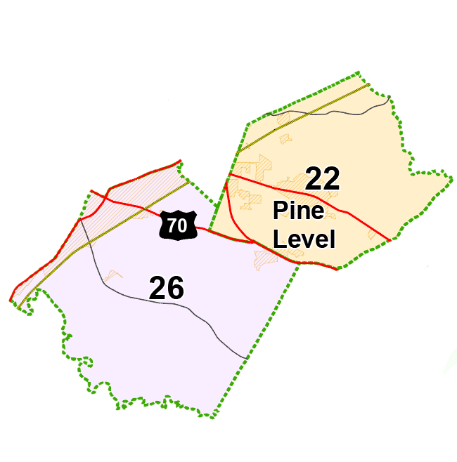 Map of Town of Pine Level Voting Area