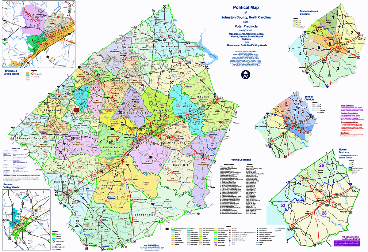 Johnston County Political Map