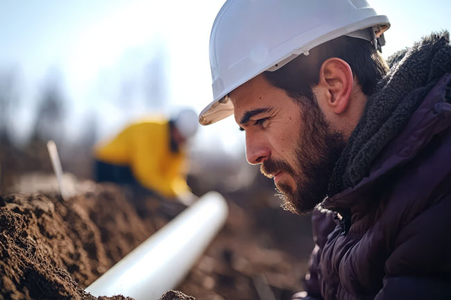 Man Laying Pipe