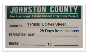 New Landscape Irrigation Permit
