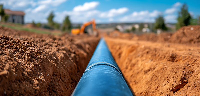 Water pipe into subdivision image